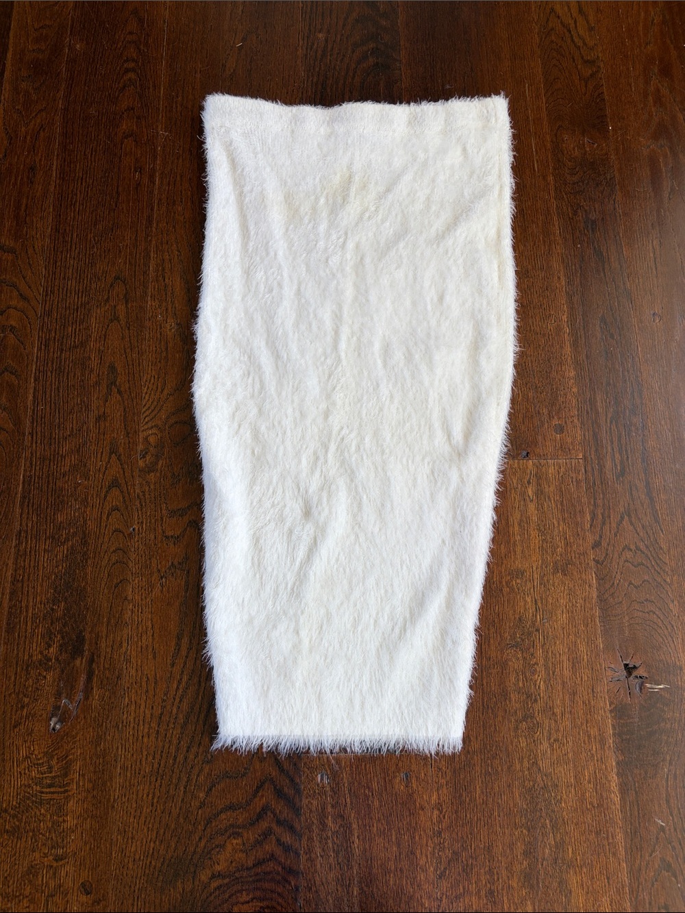 Fashion Nova Cream Fuzzy Knit Skirt